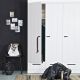 3 deurs kledingkast met lades wit